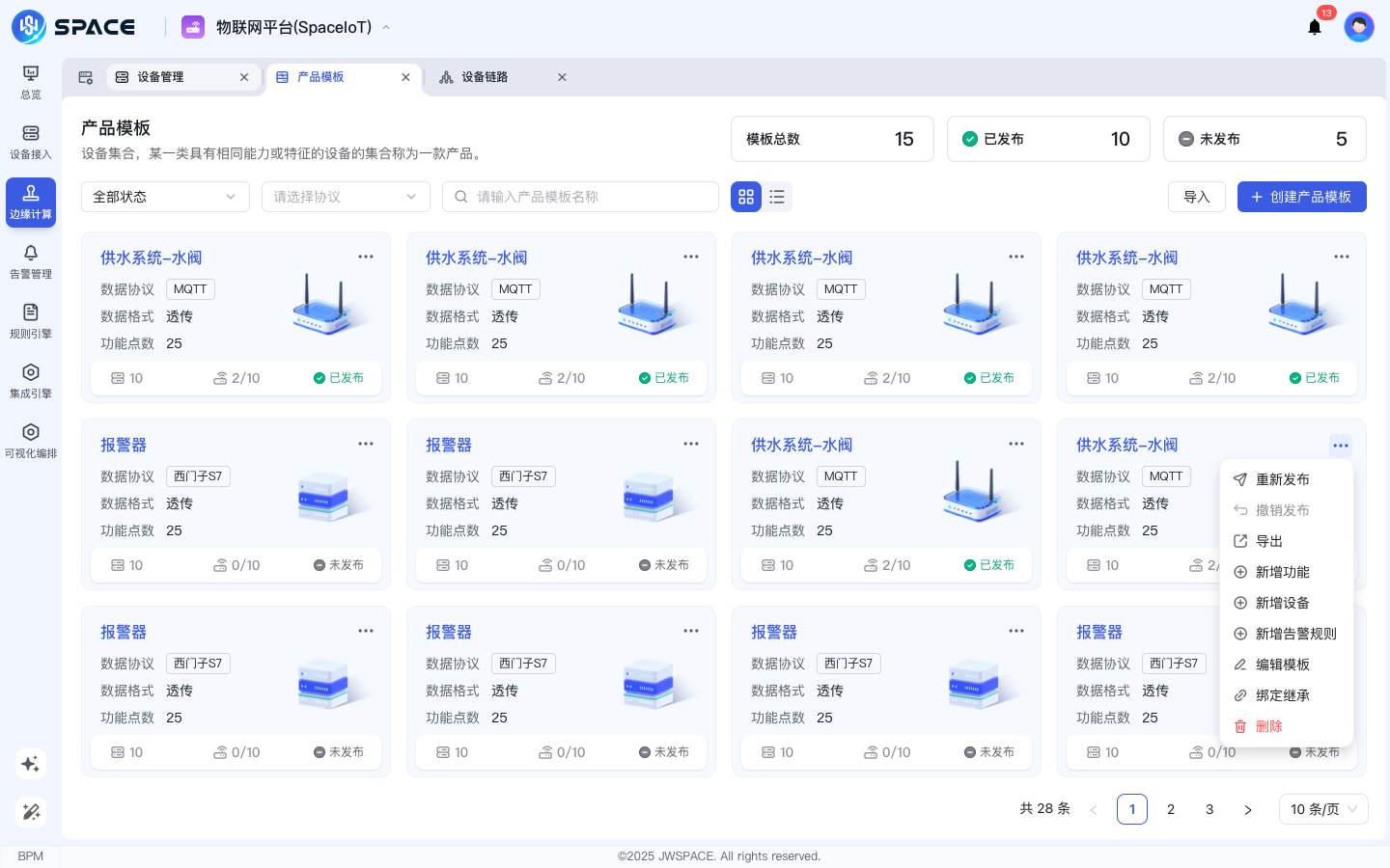 市政物联网平台（SpaceIoT）
